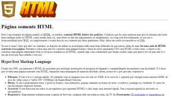 Página Somente HTML